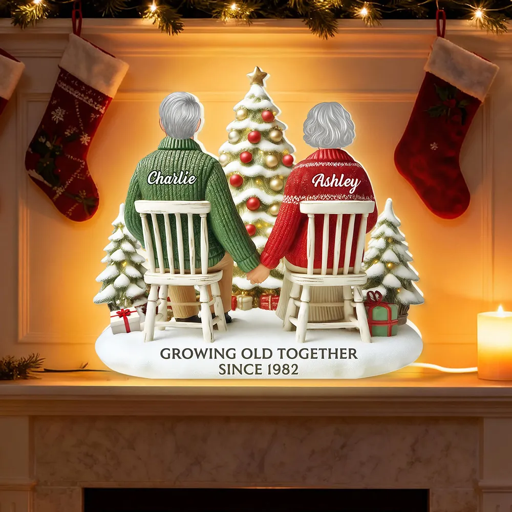 Custom Couple Acrylic Light Box with Cozy Christmas Tree, Soft Bedroom Lamp and Unique Romantic Gift - Image 13
