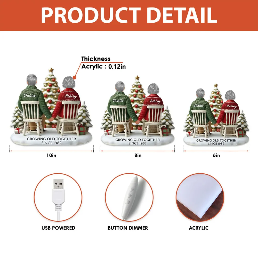 Custom Couple Acrylic Light Box with Cozy Christmas Tree, Soft Bedroom Lamp and Unique Romantic Gift - Image 4