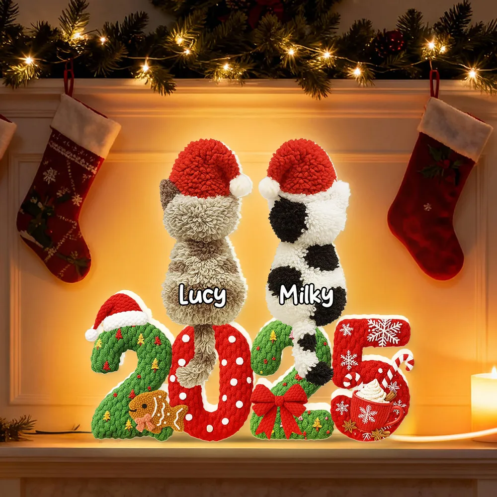 Personalized Acrylic Light Box with Cats in Santa Hats, Cozy Christmas Bedroom Lamp, Unique Pet Lover Gift & Festive Keepsake - Image 5
