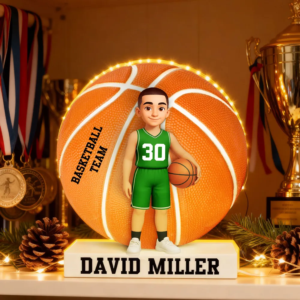 Custom Basketball Team Acrylic Light Box with Cute Player Illustration – Warm Atmosphere Light and Memorable Gift for Sports Lovers - Image 10