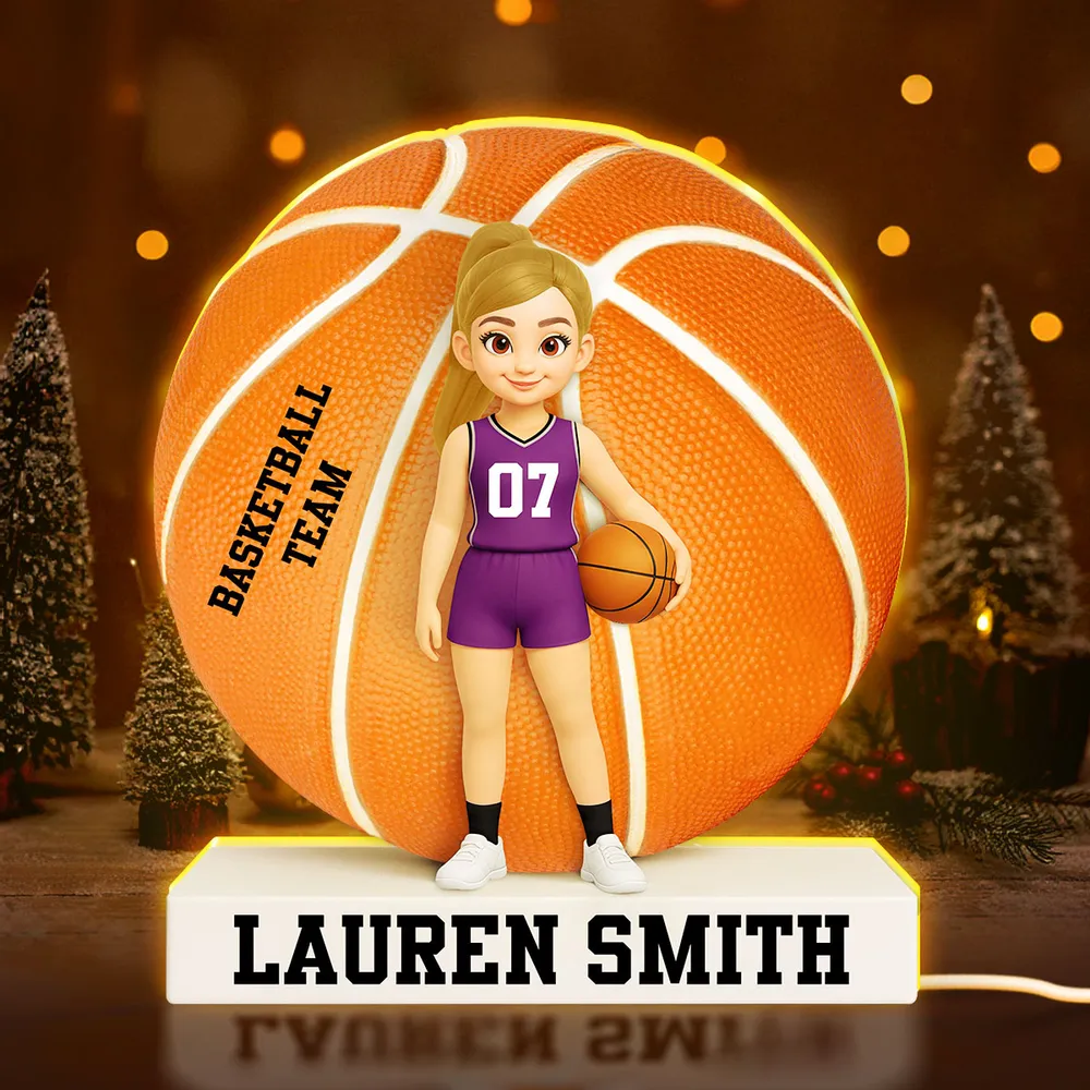 Custom Basketball Team Acrylic Light Box with Cute Player Illustration – Warm Atmosphere Light and Memorable Gift for Sports Lovers - Image 5