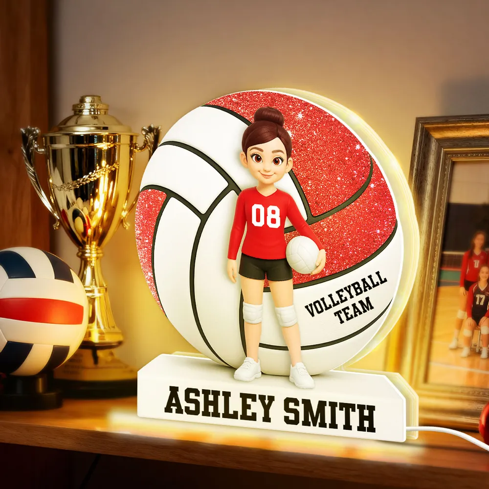 Personalized Volleyball Acrylic Light Box Lamp with Custom Player Design, Soft Warm Glow Bedroom or Bookshelf Décor, Unique Graduation Gift for Athletes - Image 4