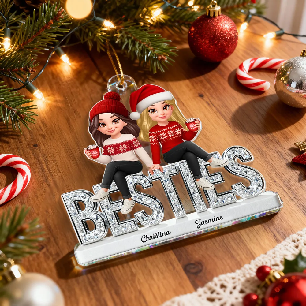 Personalized Acrylic Ornament for Best Friends with Cute Winter Characters, Festive Christmas Decor & Unique Gift - Image 6