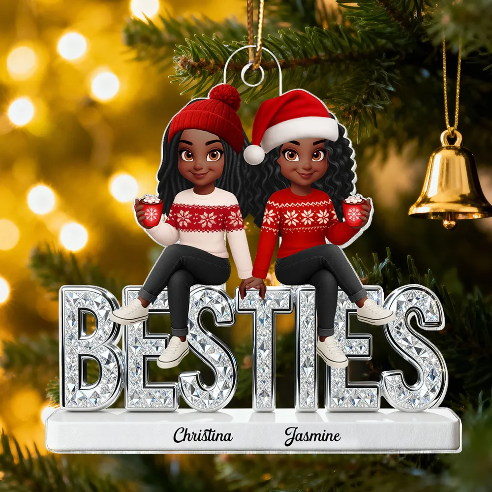 Personalized Acrylic Ornament for Best Friends with Cute Winter Characters, Festive Christmas Decor & Unique Gift - Image 9