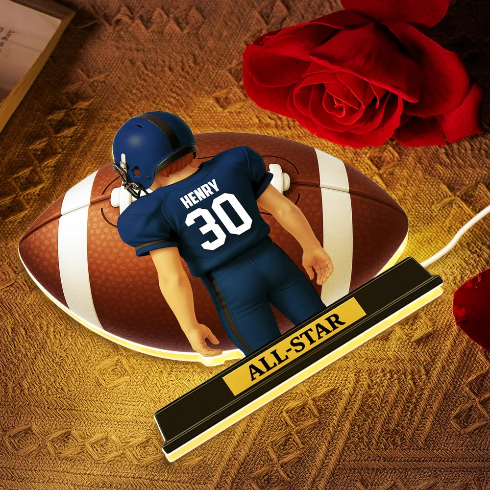 Personalized Acrylic Light Box for Football Player – Custom All-Star Design, Stadium Glow, Unique Gift for Sports Fans - Image 5