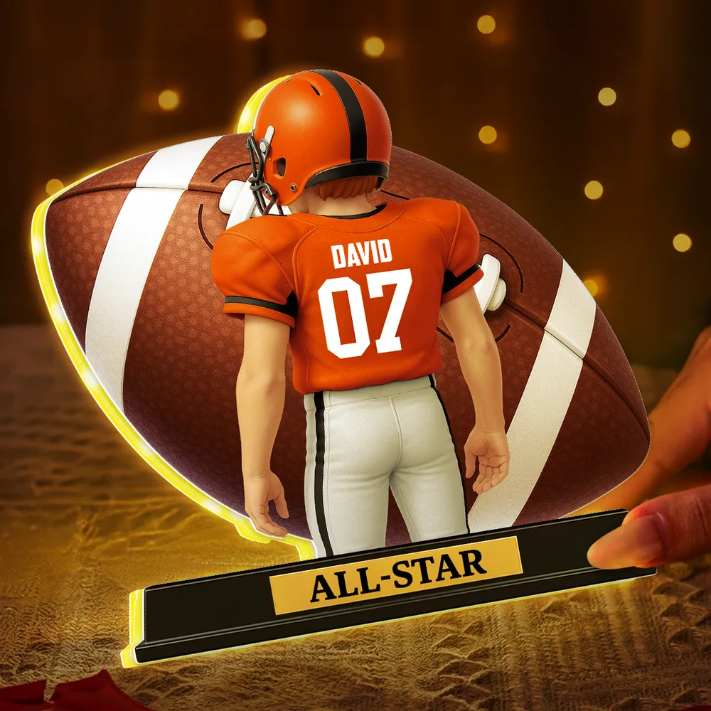 Personalized Acrylic Light Box for Football Player – Custom All-Star Design, Stadium Glow, Unique Gift for Sports Fans - Image 7