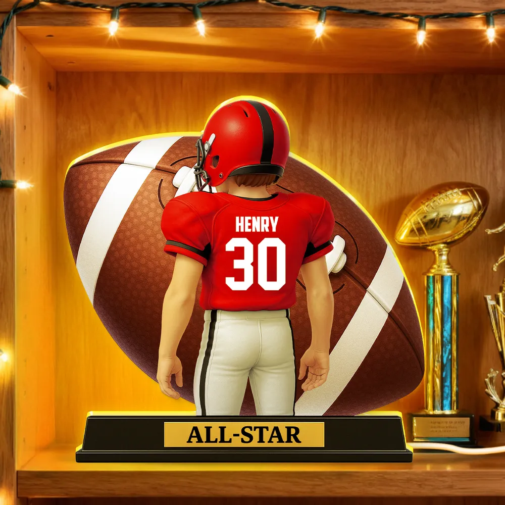 Personalized Acrylic Light Box for Football Player – Custom All-Star Design, Stadium Glow, Unique Gift for Sports Fans - Image 9