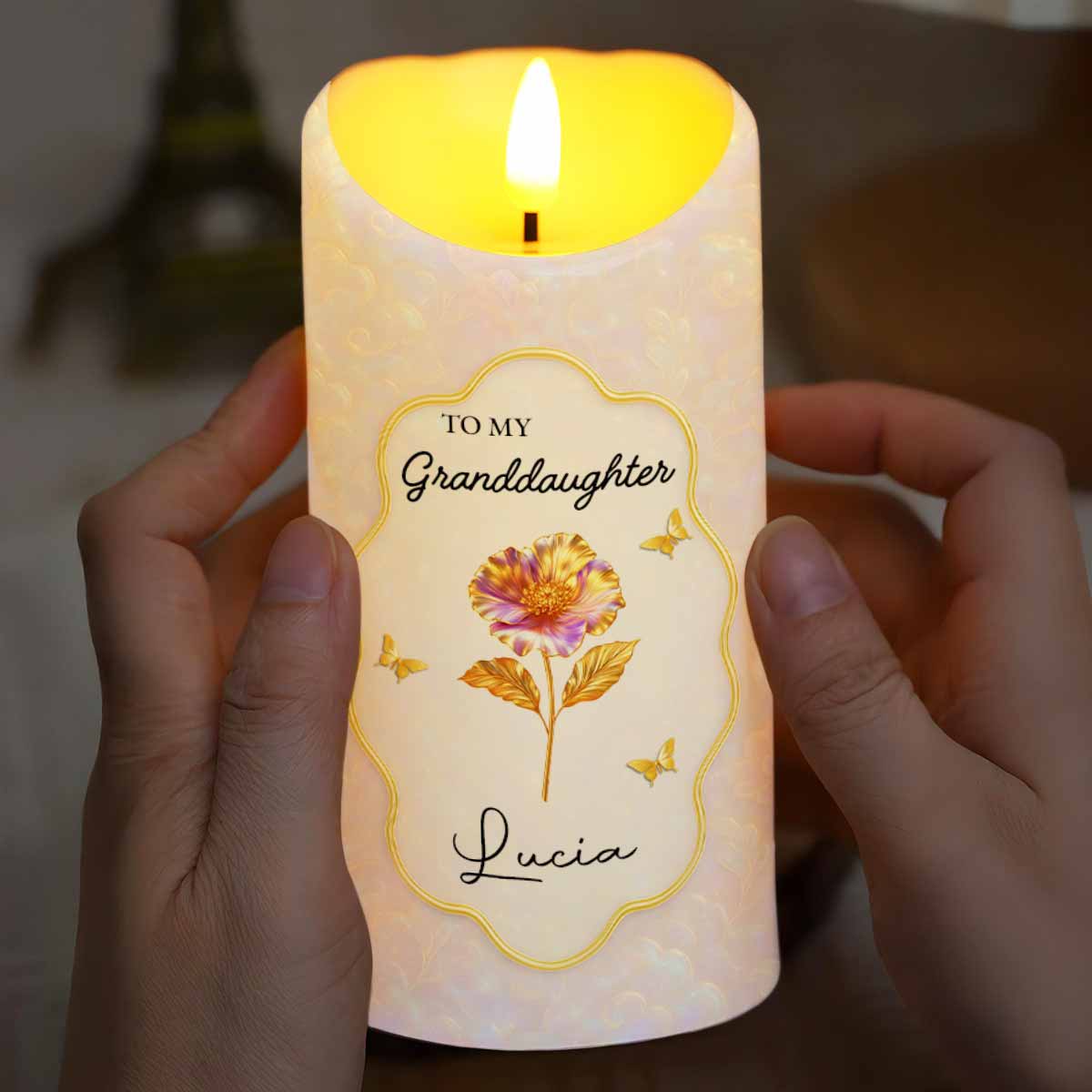 Custom Flameless LED Candle with Once Upon a Time Grandma Quote, Gentle Light Granddaughter Gift for Emotional Comfort - Image 8
