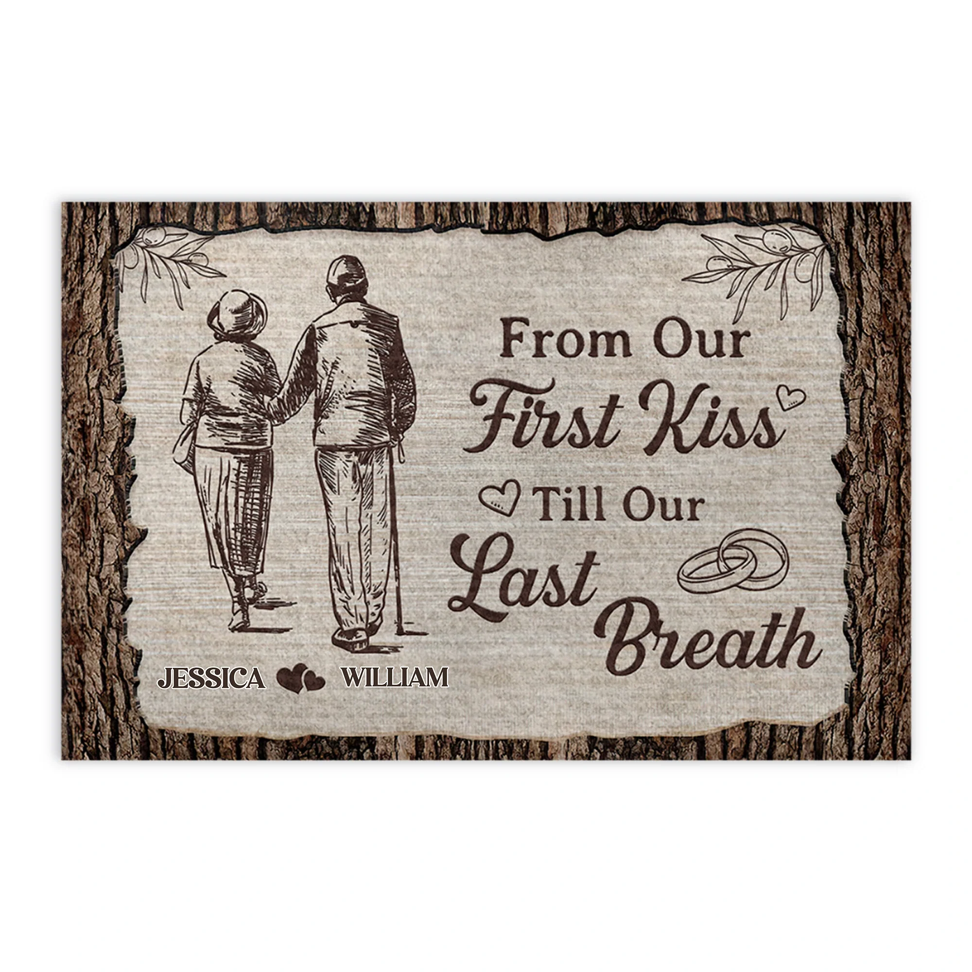 Personalized Poster for Couples From Our First Kiss Till Our Last Breath, Romantic Wall Art, Unique Anniversary Gift