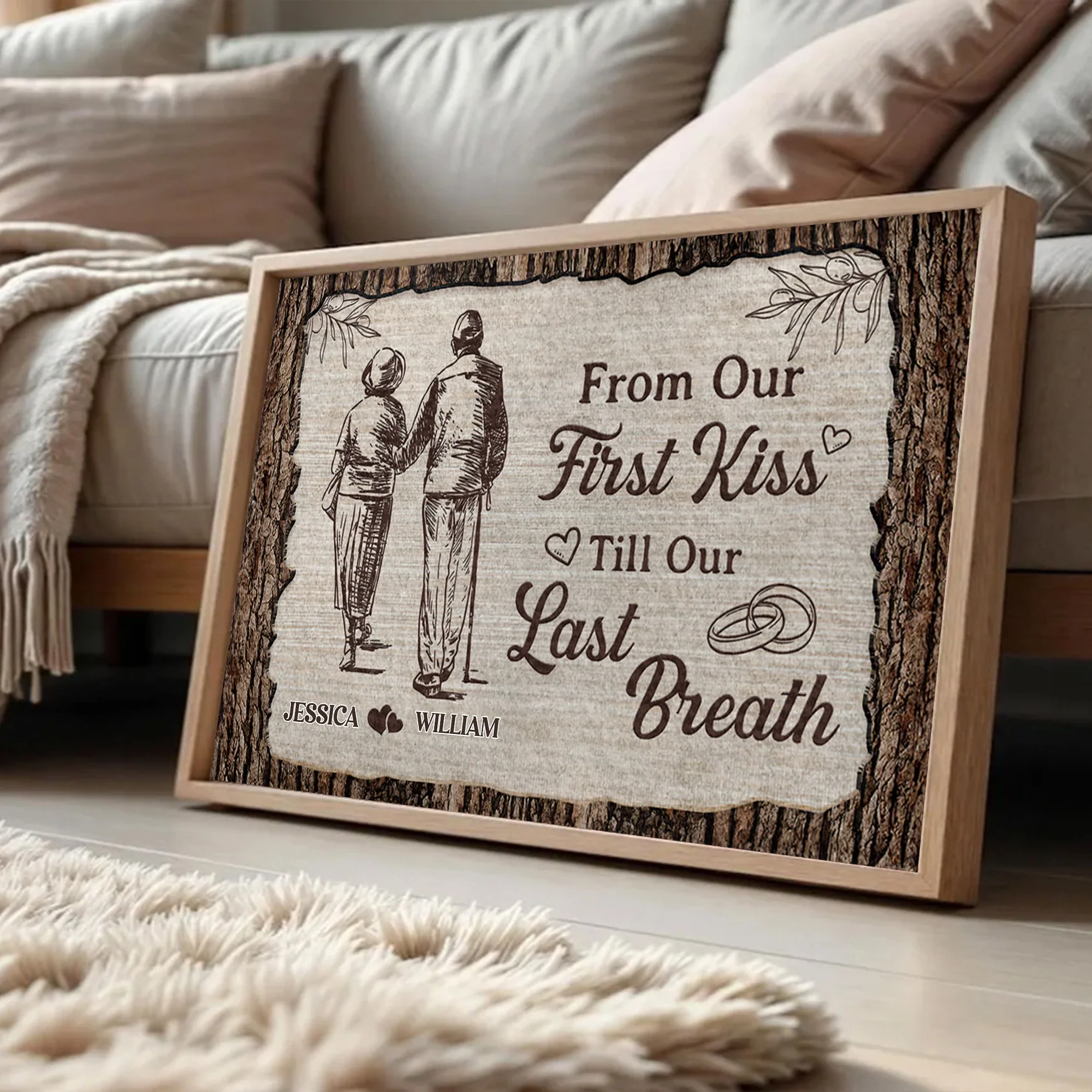Personalized Poster for Couples From Our First Kiss Till Our Last Breath, Romantic Wall Art, Unique Anniversary Gift - Image 2