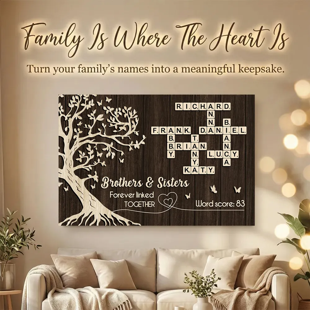 Personalized Brothers & Sisters Crossword Poster – Custom Sibling Wall Art for a Unique Family Gift - Image 11
