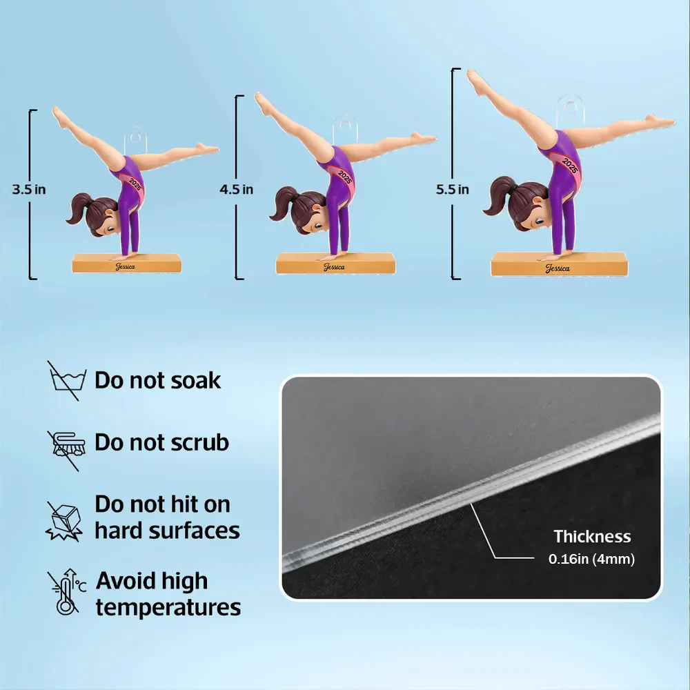 Custom Gymnastics Acrylic Ornament – Cute Handstand Design for Young Gymnast – Special Holiday Gift and Year-Round Room Decor - Image 7