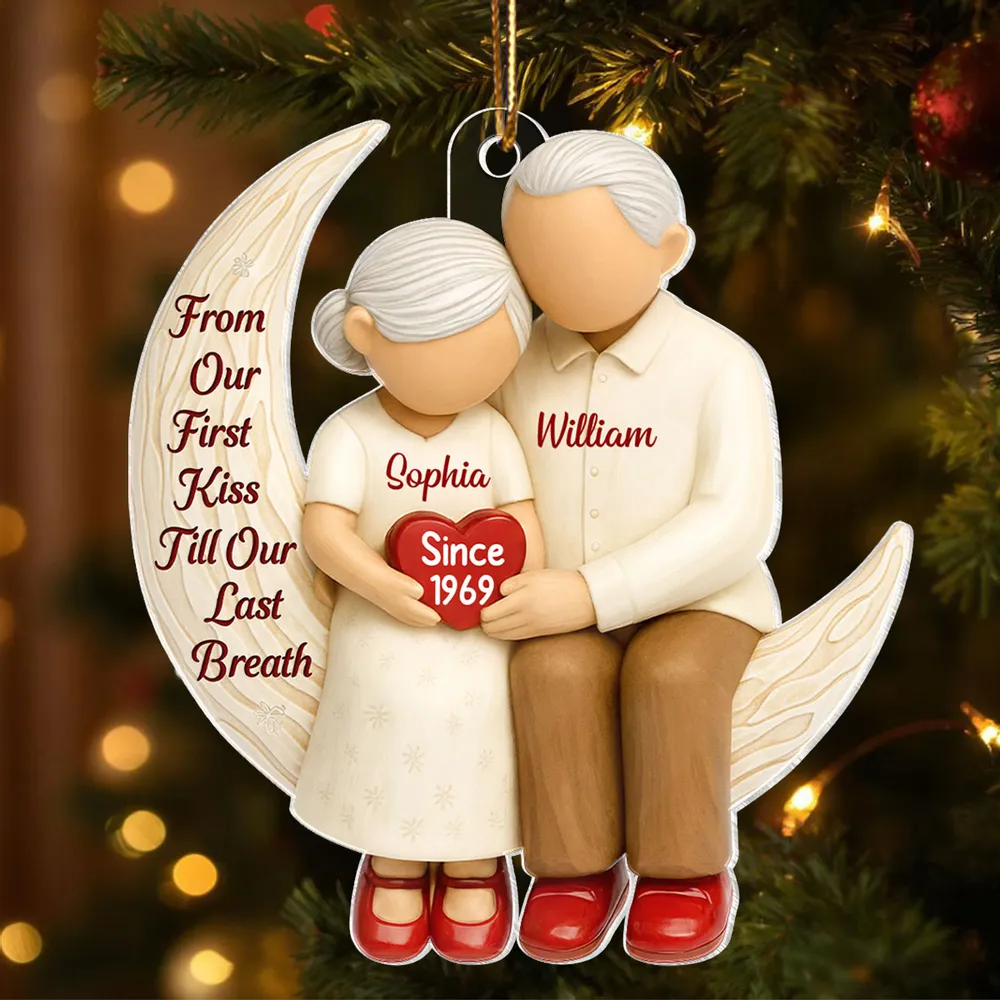Personalized Crescent Moon Couple Ornament — A Sweet Keepsake Celebrating a Lifetime of Love - Image 5