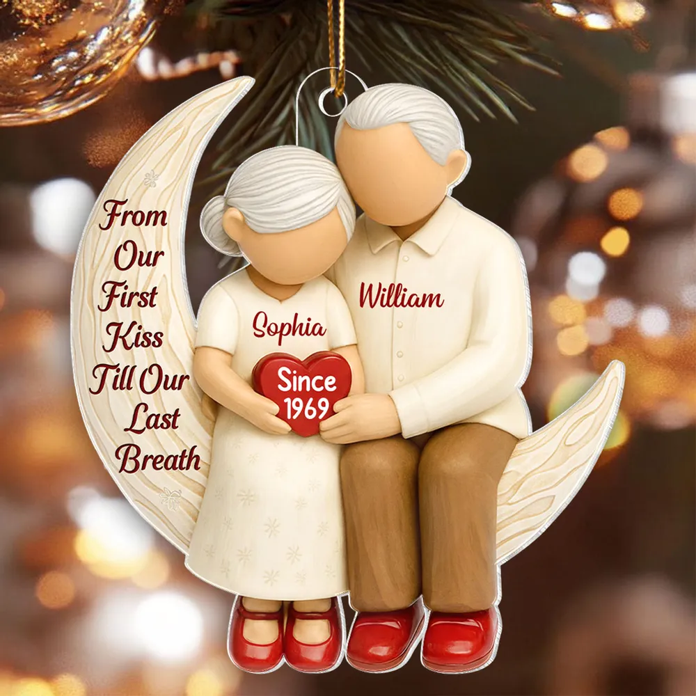 Personalized Crescent Moon Couple Ornament — A Sweet Keepsake Celebrating a Lifetime of Love - Image 7