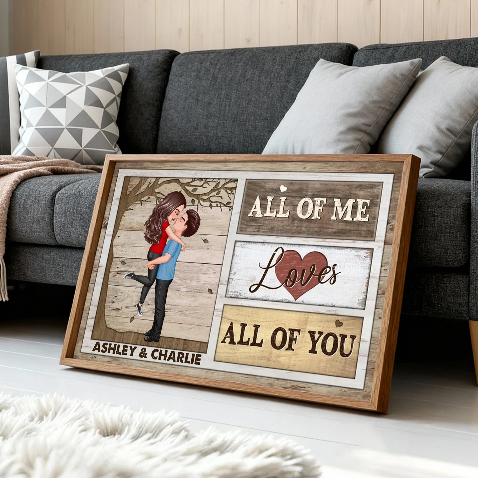 Custom Couple Poster All Of Me Loves All Of You Modern Romantic Wall Art Unique Gift For Anniversary Birthday Or Christmas - Image 2