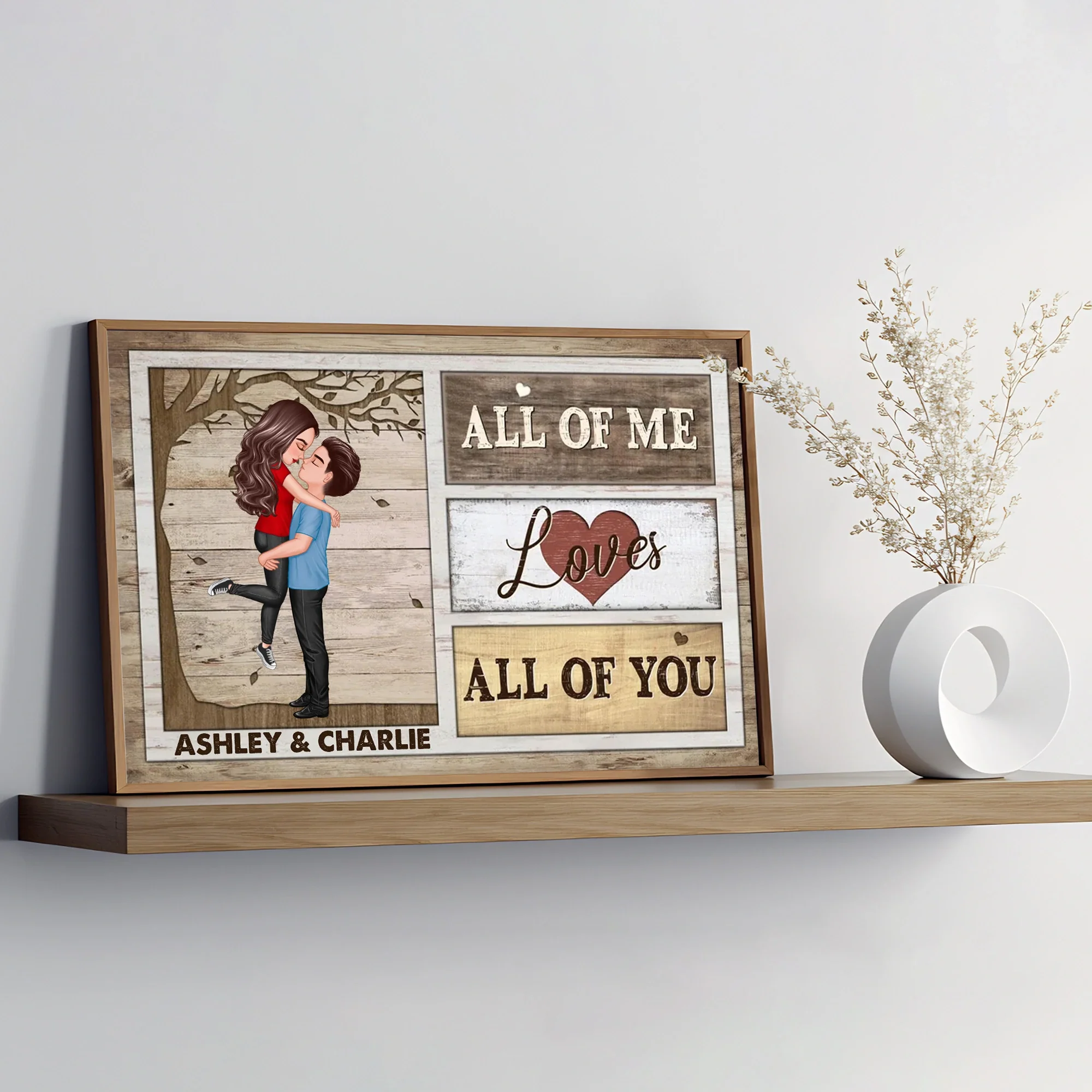 Custom Couple Poster All Of Me Loves All Of You Modern Romantic Wall Art Unique Gift For Anniversary Birthday Or Christmas - Image 3
