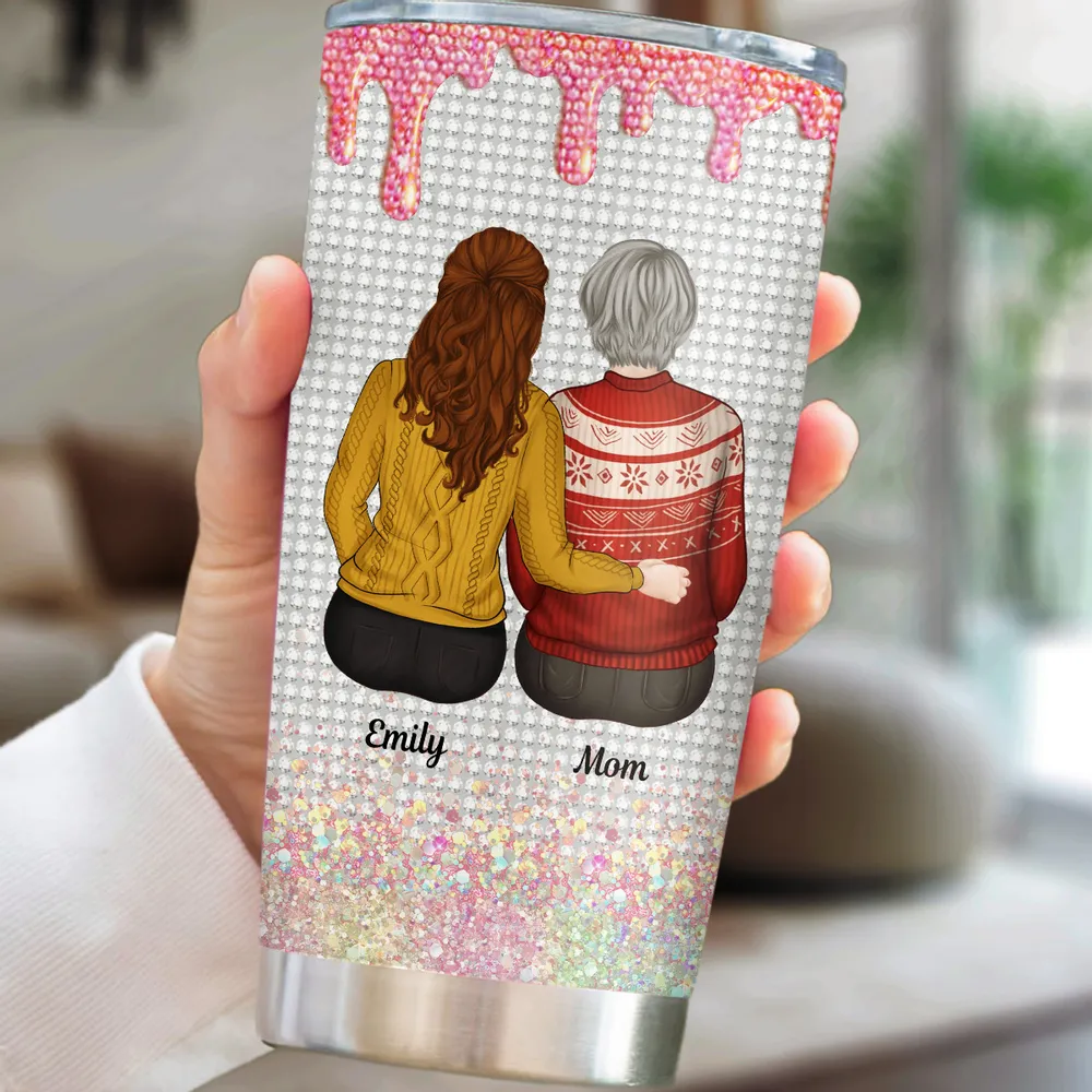 Personalized Insulated Travel Tumbler for Daughter from Mom – Empowering Quote, Bright Glitter Design, Unique Encouragement Gift - Image 4