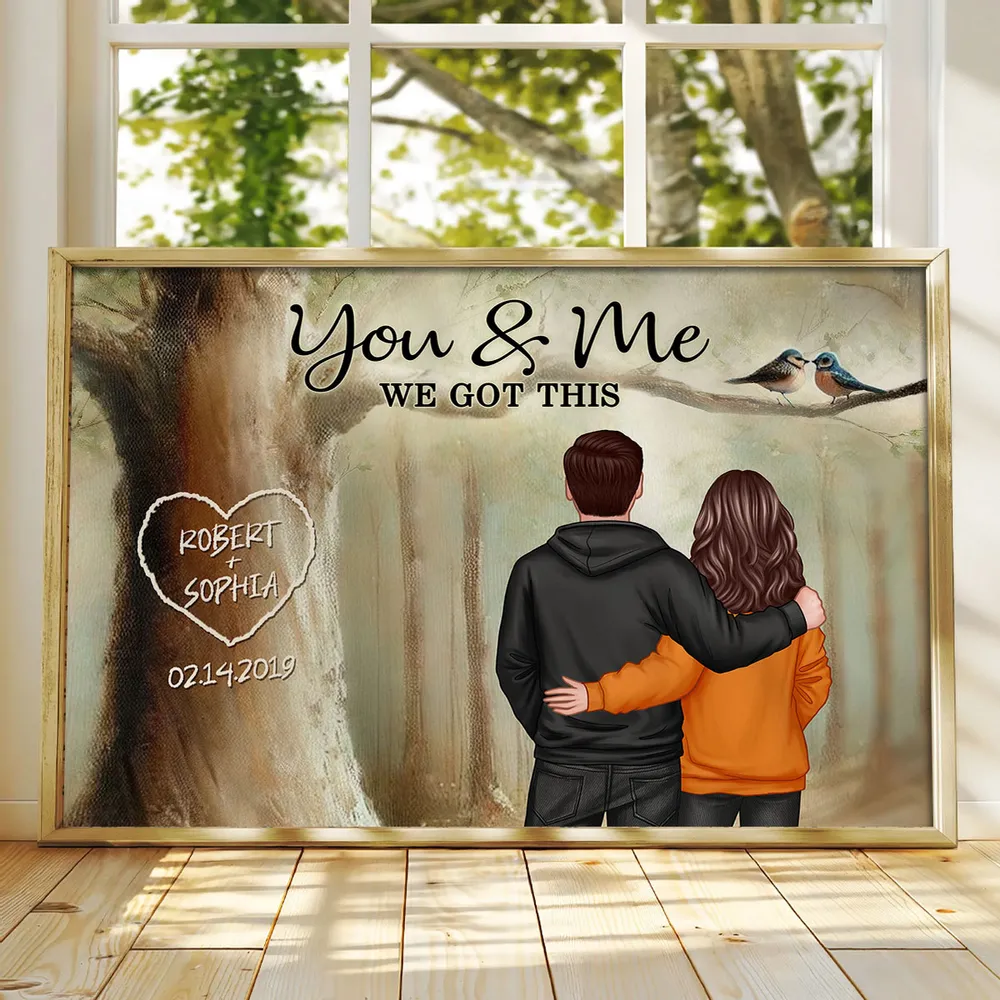 Personalized Couple Poster You & Me In Forest, Custom Names Art, Romantic Wall Decor, Unique Gift For Boyfriend, Girlfriend Or Spouse - Image 11