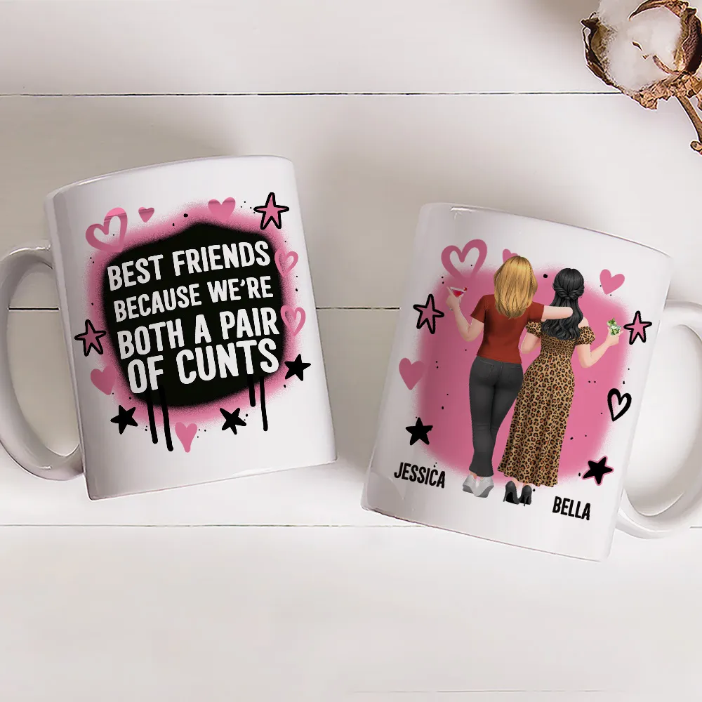 Personalized Best Friends Mug with Bold Funny Quote – Custom Characters, Unique Gift for Your Bestie - Image 2
