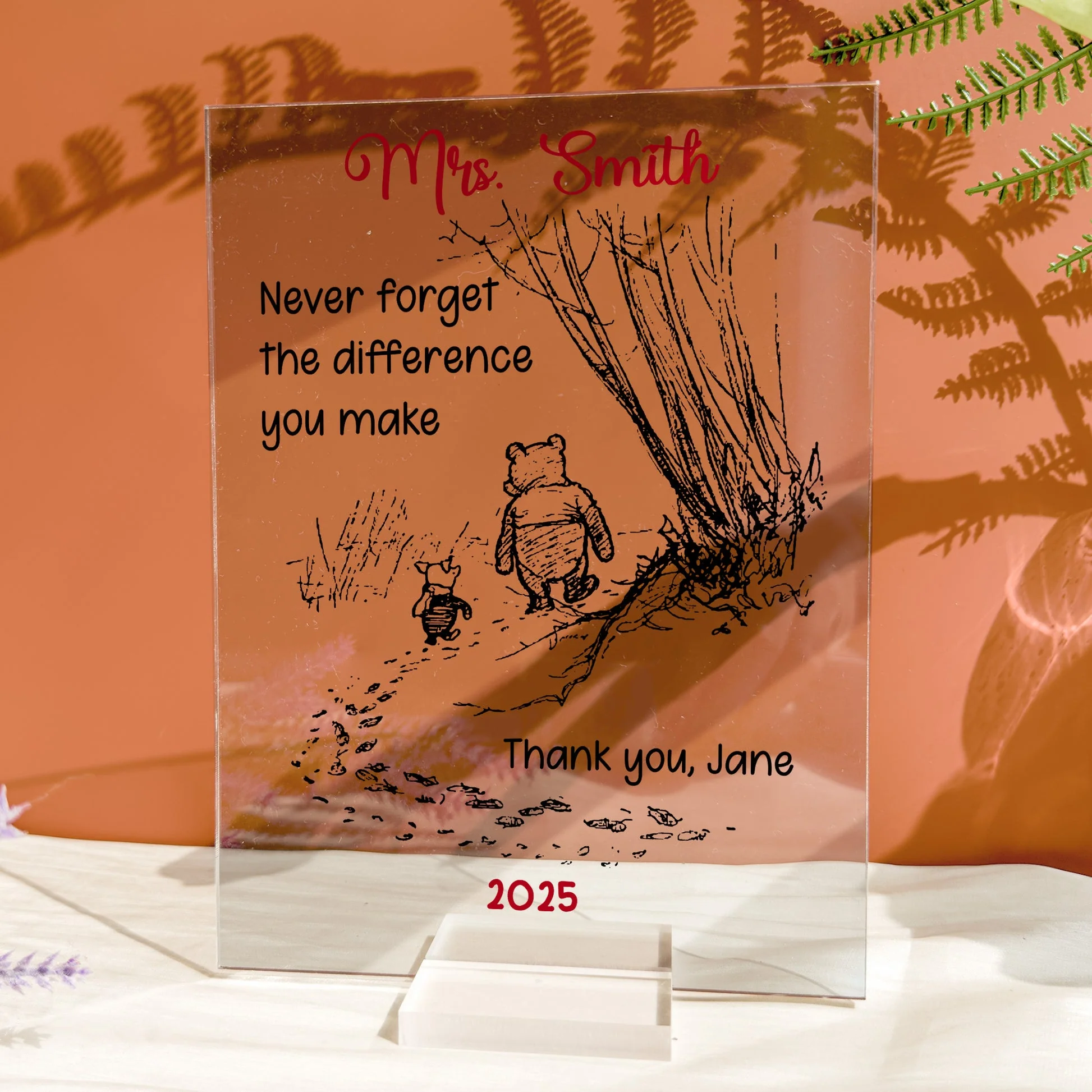 Custom Acrylic Plaque Keepsake, Heartfelt Never Forget the Difference You Make Message, Meaningful Appreciation Gift - Image 3