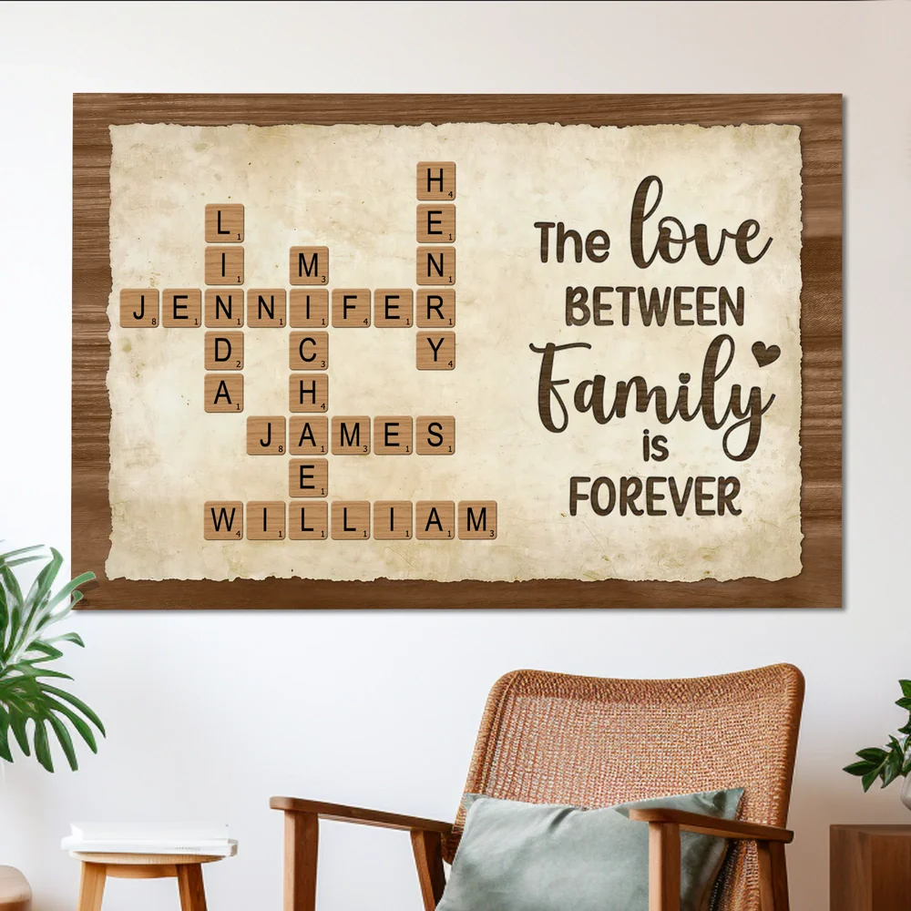Custom Family Crossword Poster Wall Art – Personalized Names, Heartwarming Home Decor and Unique Gift for Grandparents or Parents - Image 12