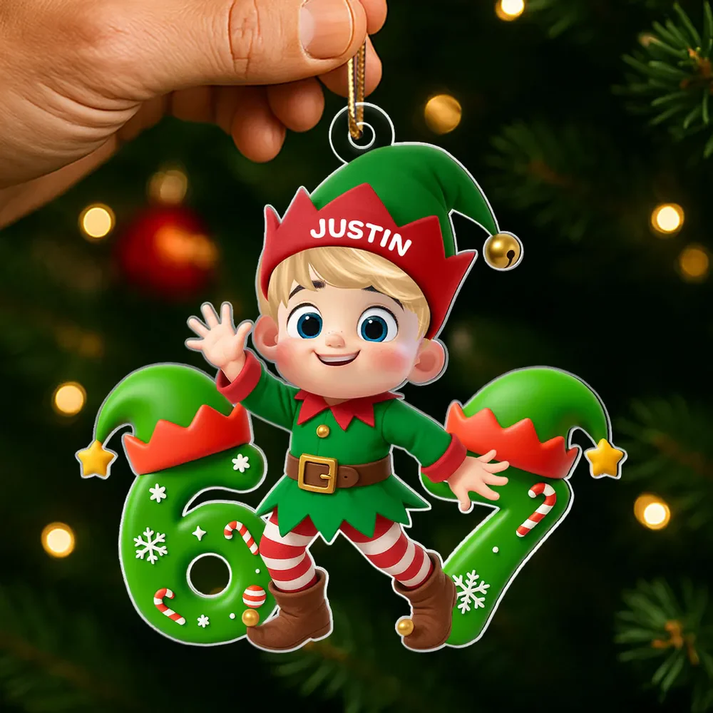 Personalized Christmas Elf Acrylic Ornament for Kids – Cute 6 7 Design, Festive Decor & Unique Holiday Gift - Image 5