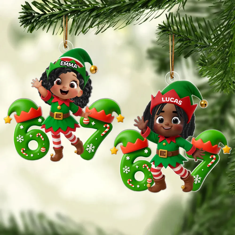 Personalized Christmas Elf Acrylic Ornament for Kids – Cute 6 7 Design, Festive Decor & Unique Holiday Gift - Image 8