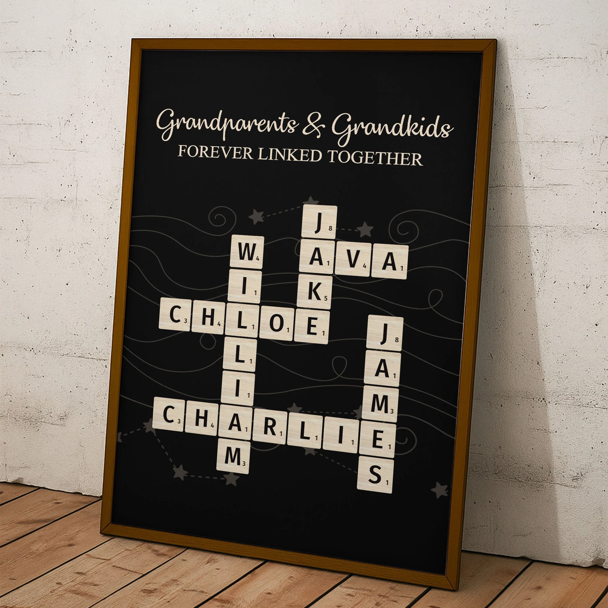 Personalized Grandparents & Grandkids Scrabble-Style Poster, Custom Family Names Wall Art, Heartwarming Gift - Image 6