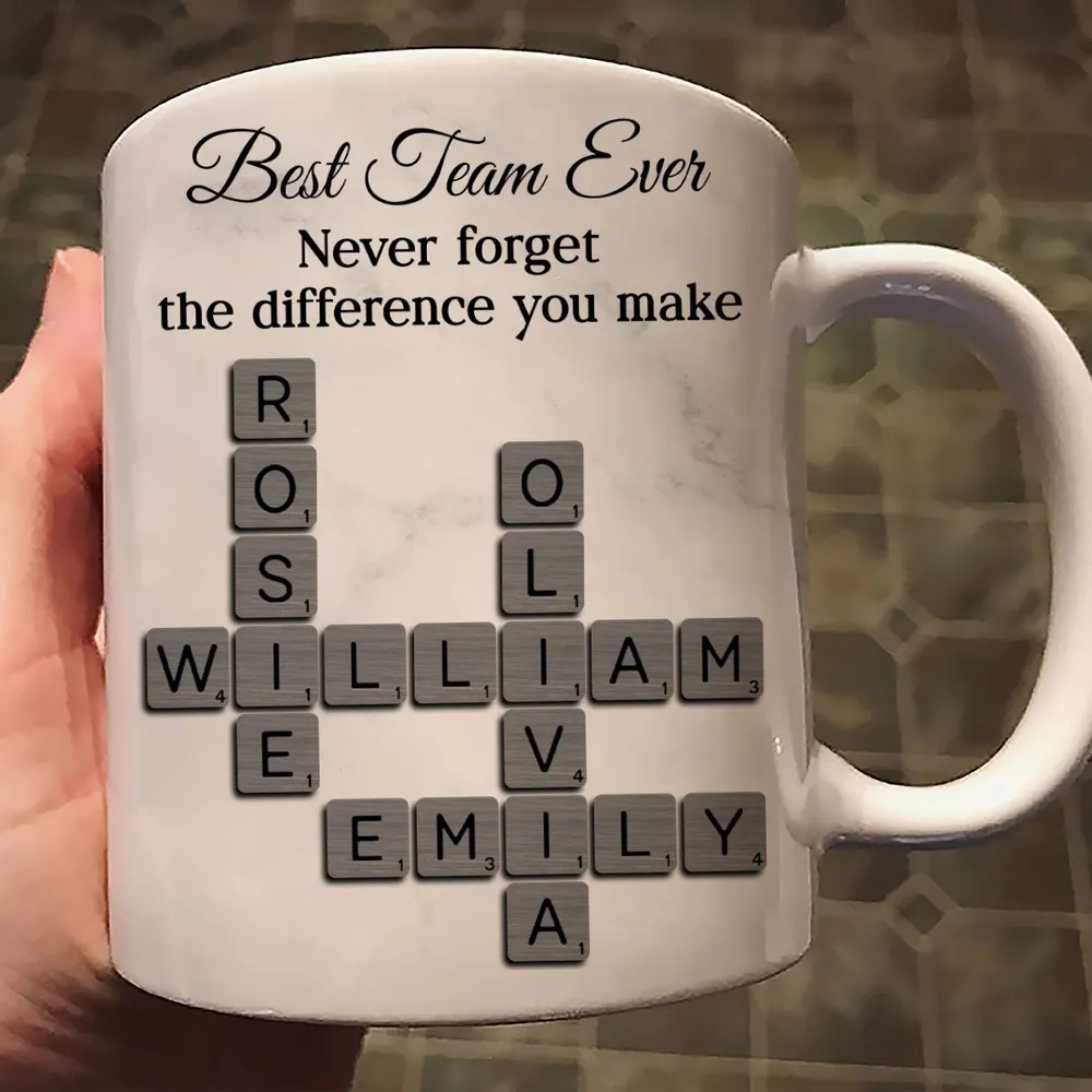 Personalized White Ceramic Mug for Team Members, Custom Name Design for Coworkers, Unique Appreciation Gift - Image 8