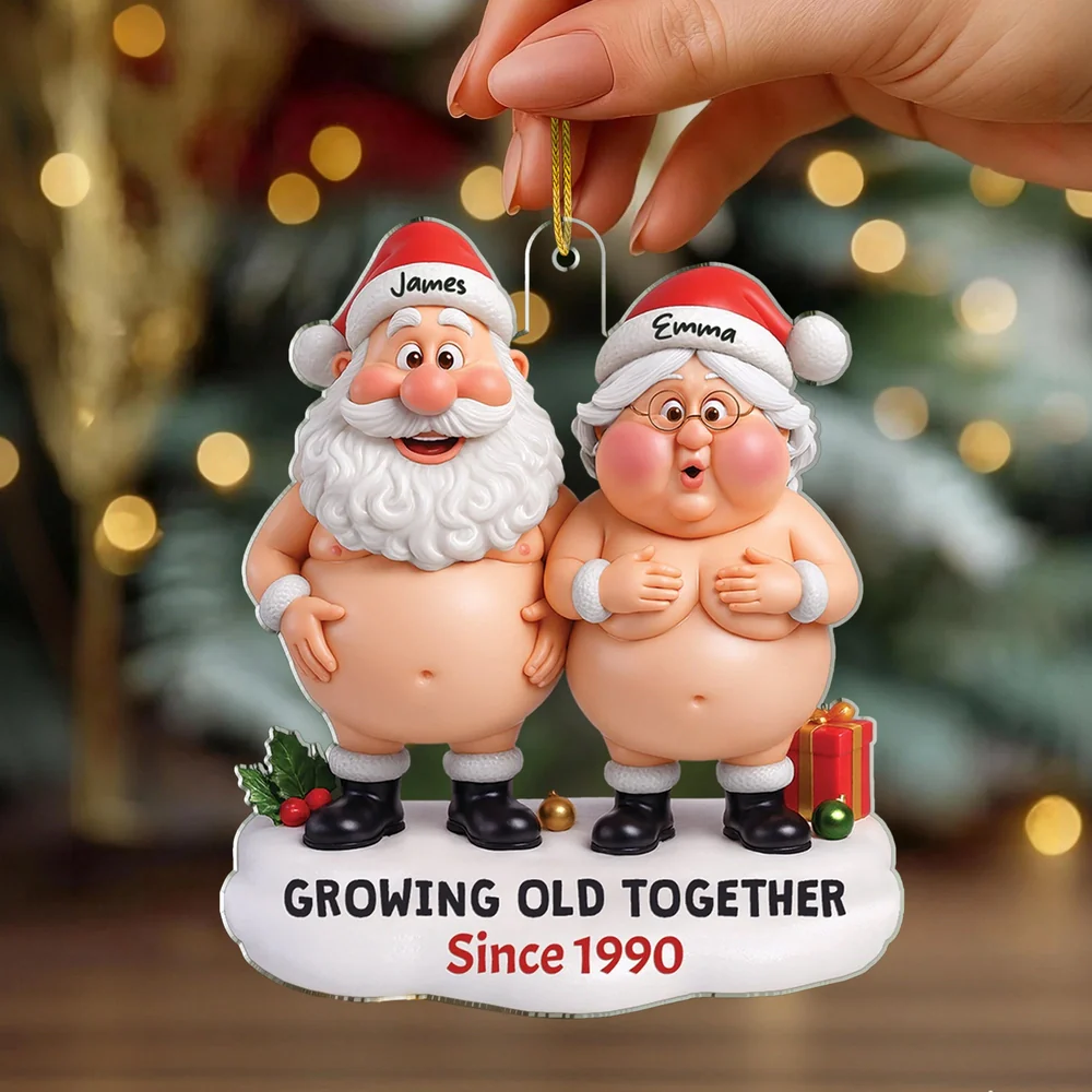 Personalized Acrylic Ornament for Couples Growing Old Together, Funny Christmas Tree Decor, Unique Romantic Gift - Image 2