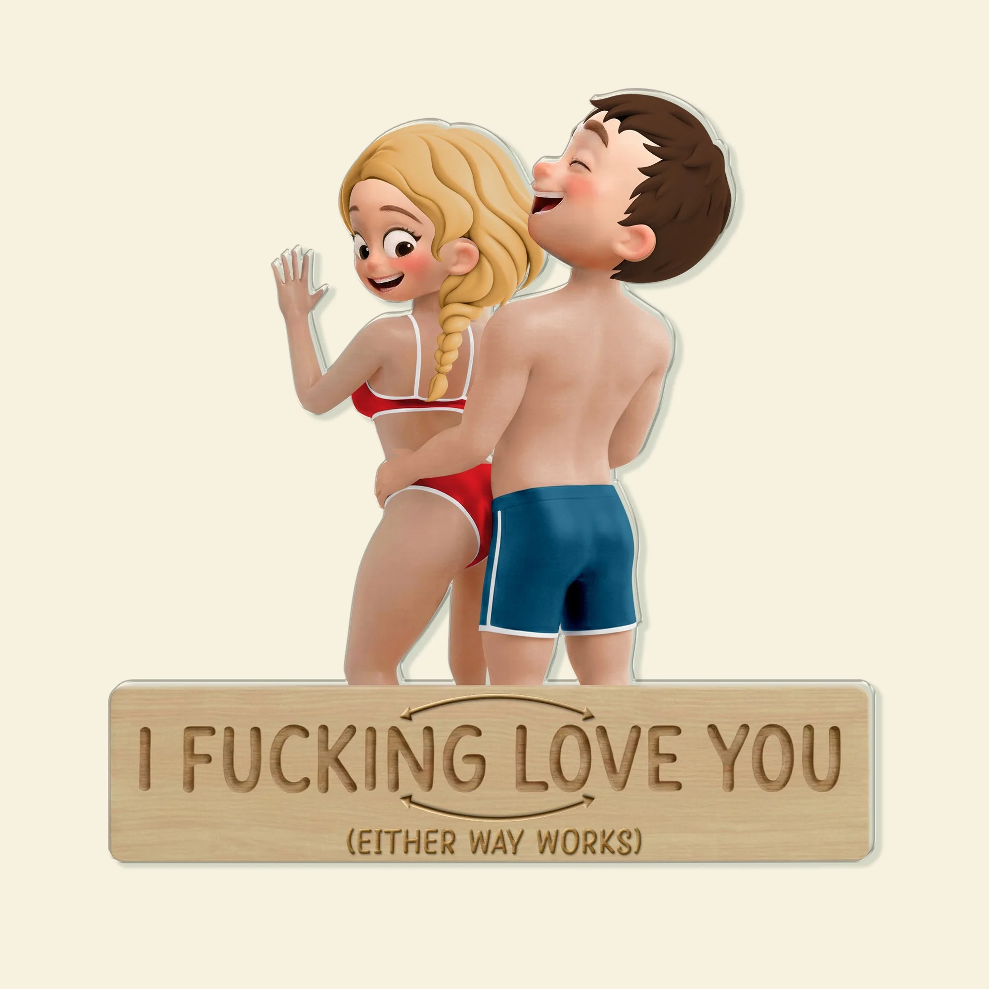 Custom Couple Acrylic Fridge Magnet, Playful Love Quote Refrigerator Accessory, Vibrant Decor & Unique Gift Idea - Image 5