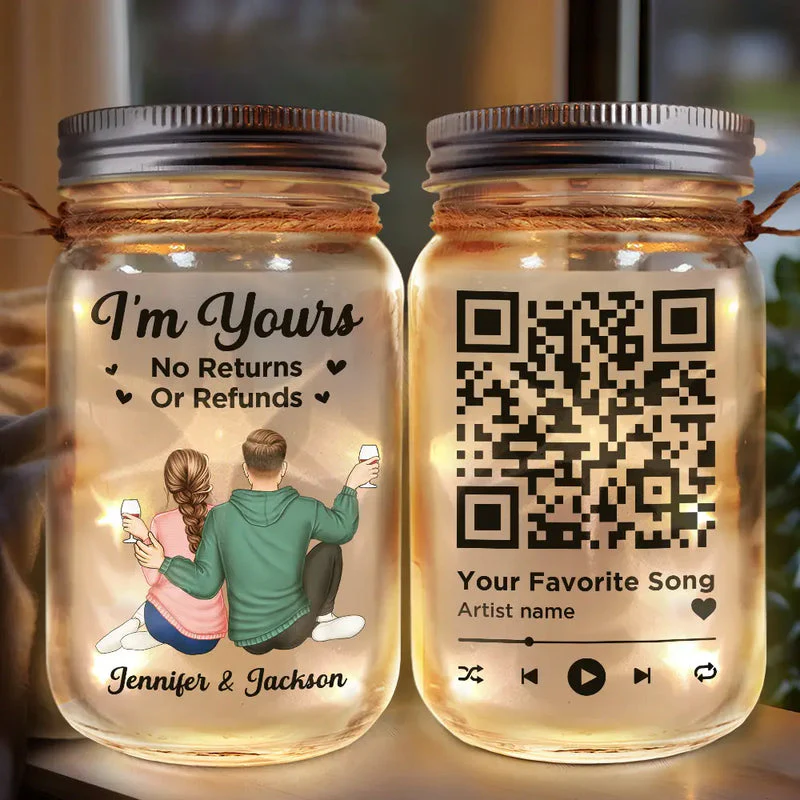 Personalized Glass Mason Jar Light With Couple Illustration And Custom Song Code, Cozy Bedroom Decor, Unique Gift For Couple - Image 2