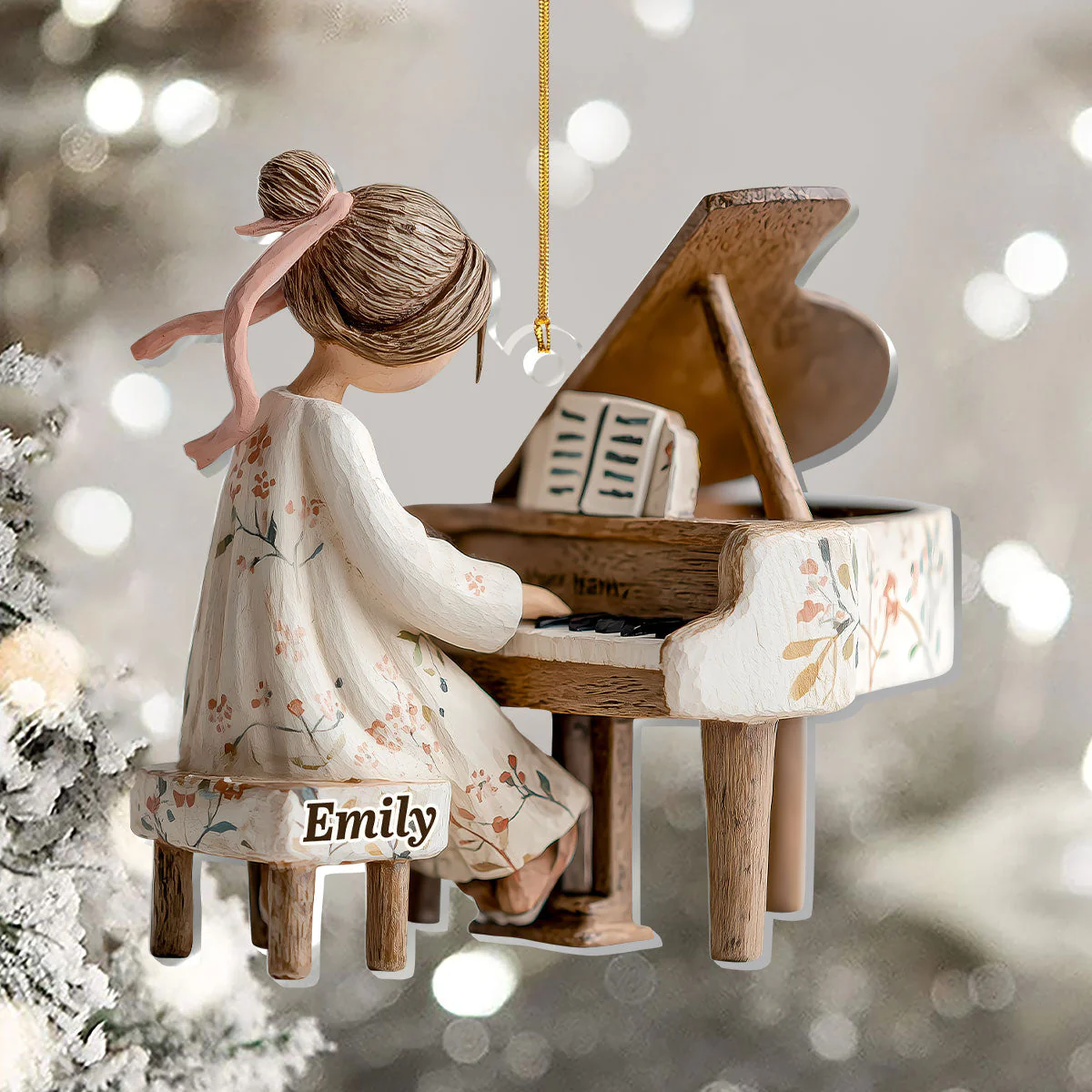 Acrylic Ornament of a Sweet Girl at the Piano, Personalized Keepsake for Holiday Celebration, Thoughtful Gift - Image 7