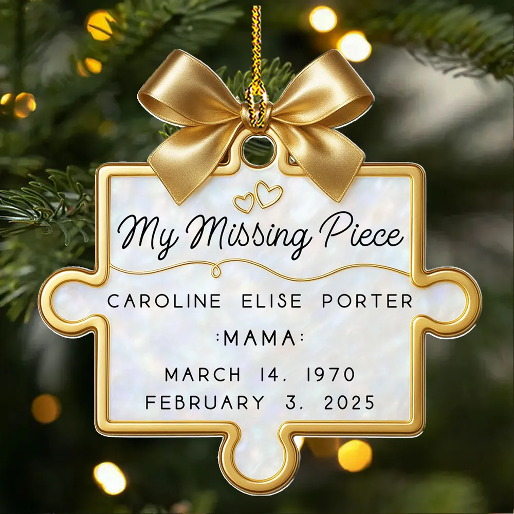 Personalized Memorial Puzzle Piece Acrylic Ornament - In Loving Memory Sympathy Gifts for Loss of Loved One - Image 3