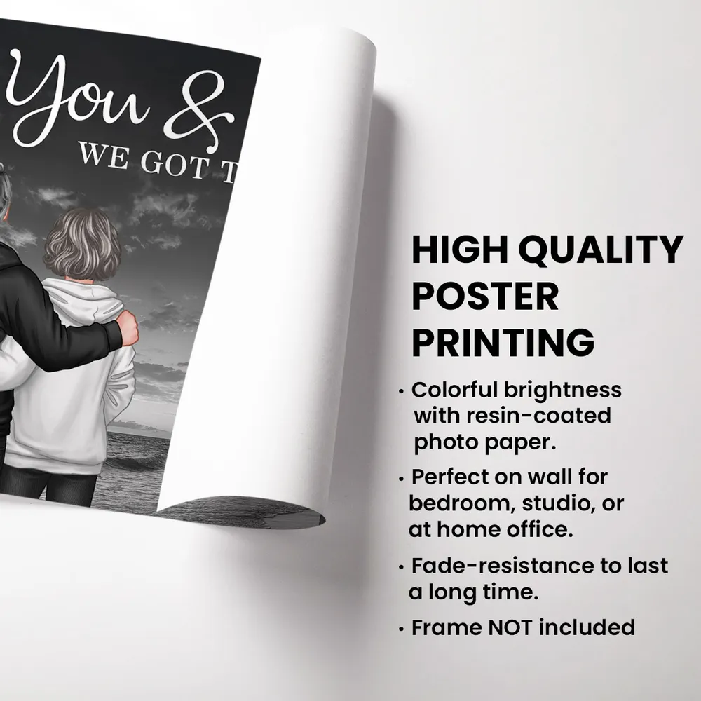 You & Me We Got This Personalized Poster, Sunset Beach Couple Wall Decor, Heartwarming Keepsake, Creative Gift - Image 7