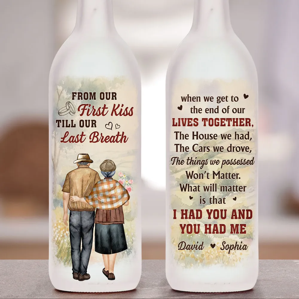 Personalized Couple Bottle Lamp With Warm Glow Bedroom Decor, Unique Romantic Gift for Husband or Wife - Image 3