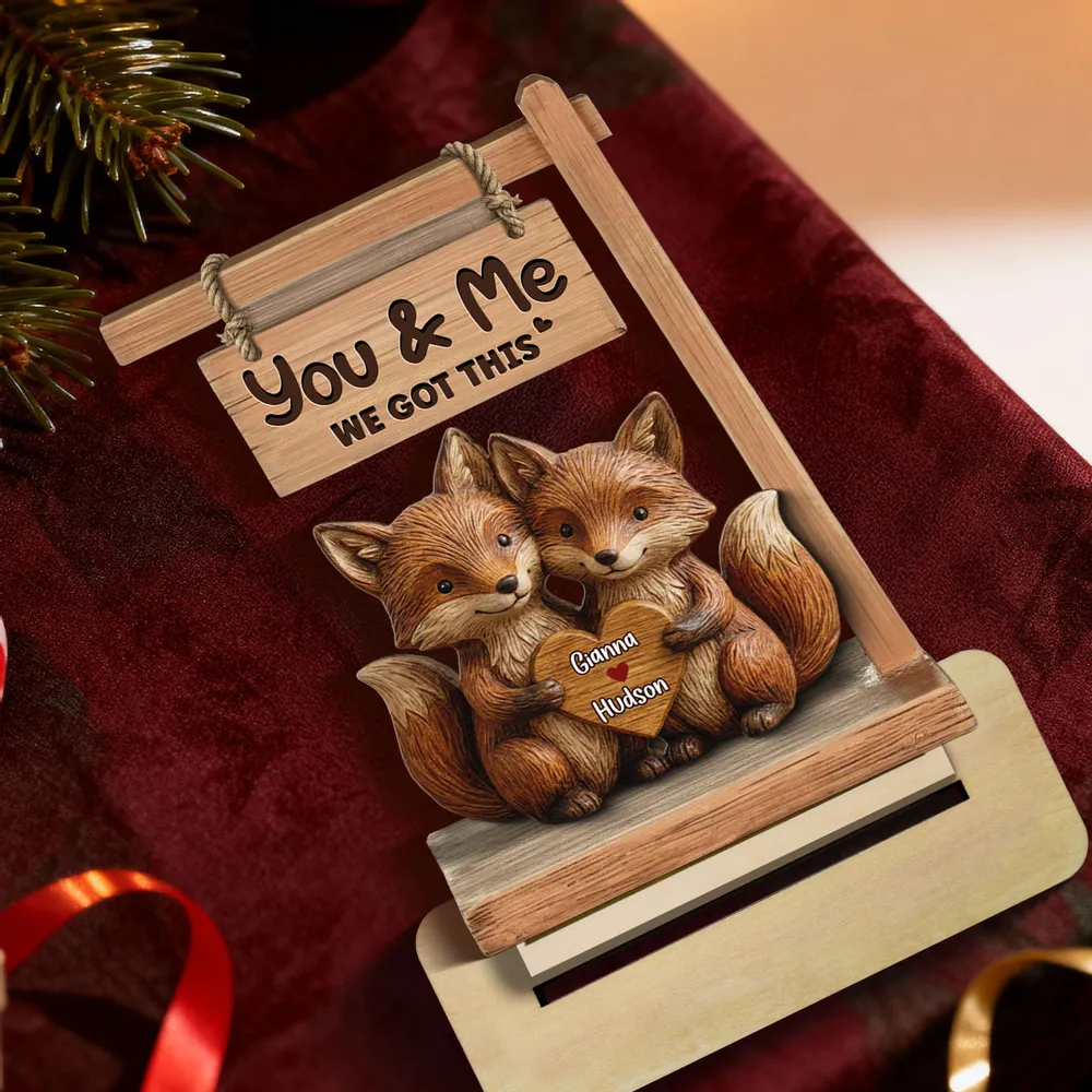 Custom Wooden Sign with Cute Animal Characters, Heartfelt Together Since Keepsake, Unique Birthday Gift for Partner - Image 5