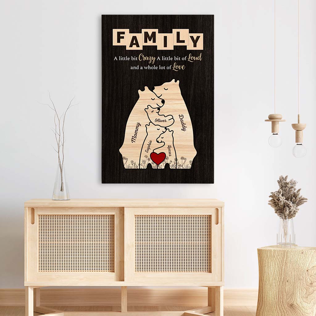 Personalized Bear Family Canvas with Custom Names for Home Decor - Unique Heartwarming Gift for Family - Image 2