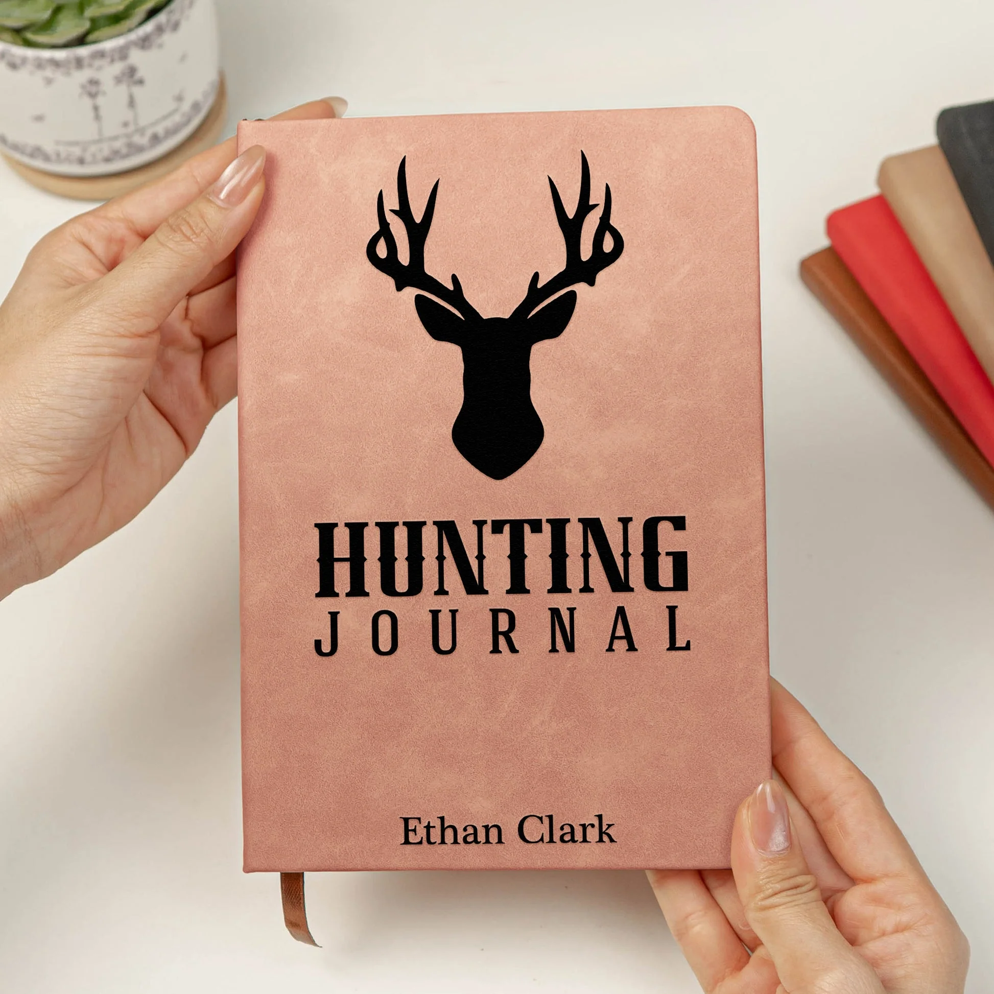 Leather Journal Deer Hunting Journal with Stag & Forest Cover for Hunting Adventures Unique Gift for Husband Dad Grandpa - Image 3