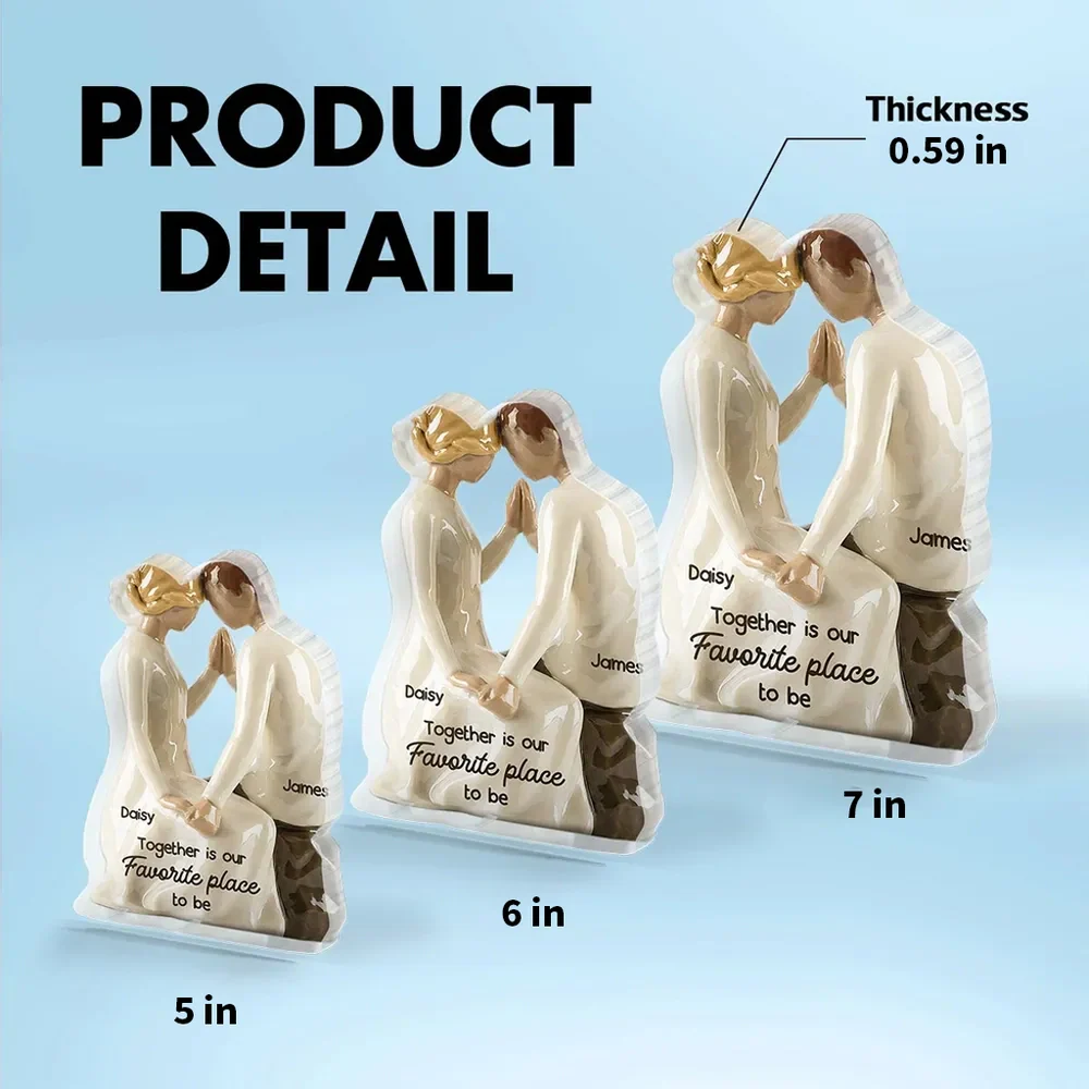 Shaped Acrylic Block Plaque Romantic Couple Keepsake Together is Our Favorite Place to Be Creative Gift for Couple Home Accent - Image 4