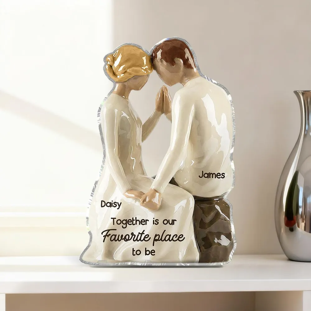 Shaped Acrylic Block Plaque Romantic Couple Keepsake Together is Our Favorite Place to Be Creative Gift for Couple Home Accent - Image 8