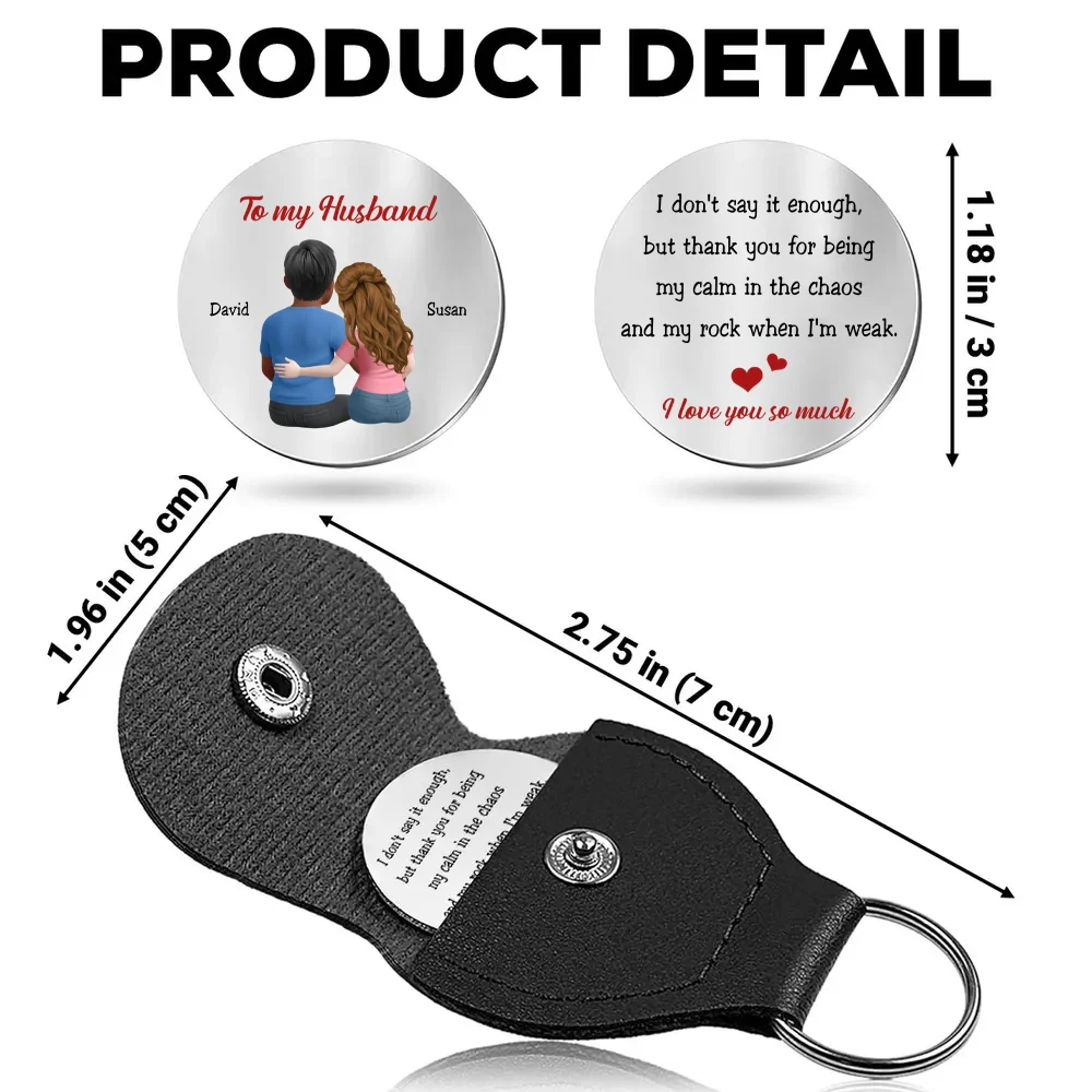 Personalized Pocket Hug Token for Husband, Custom Couple Hug Illustration, Everyday Keepsake, Unique Romantic Gift - Image 4