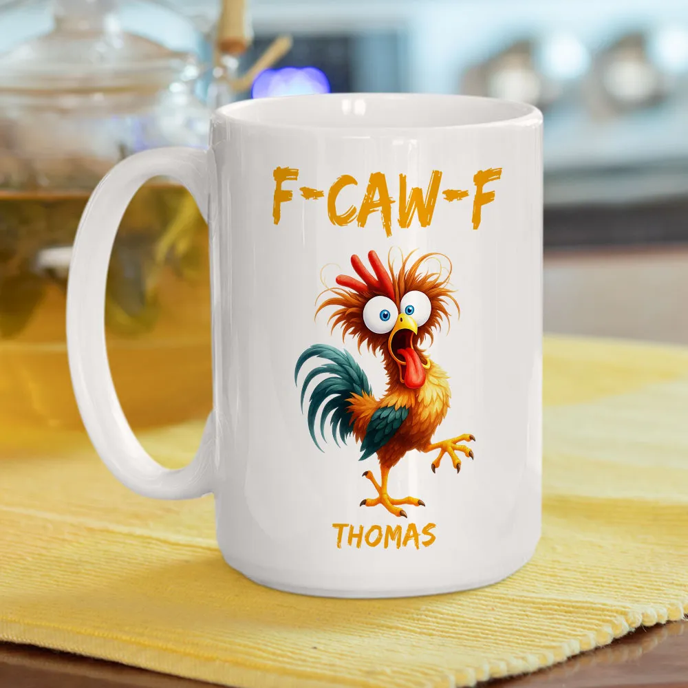 Personalized White Ceramic Mug with Funny Chicken Illustration, Unique Custom Gift for Coworker, Morning Coffee Mood Booster - Image 7