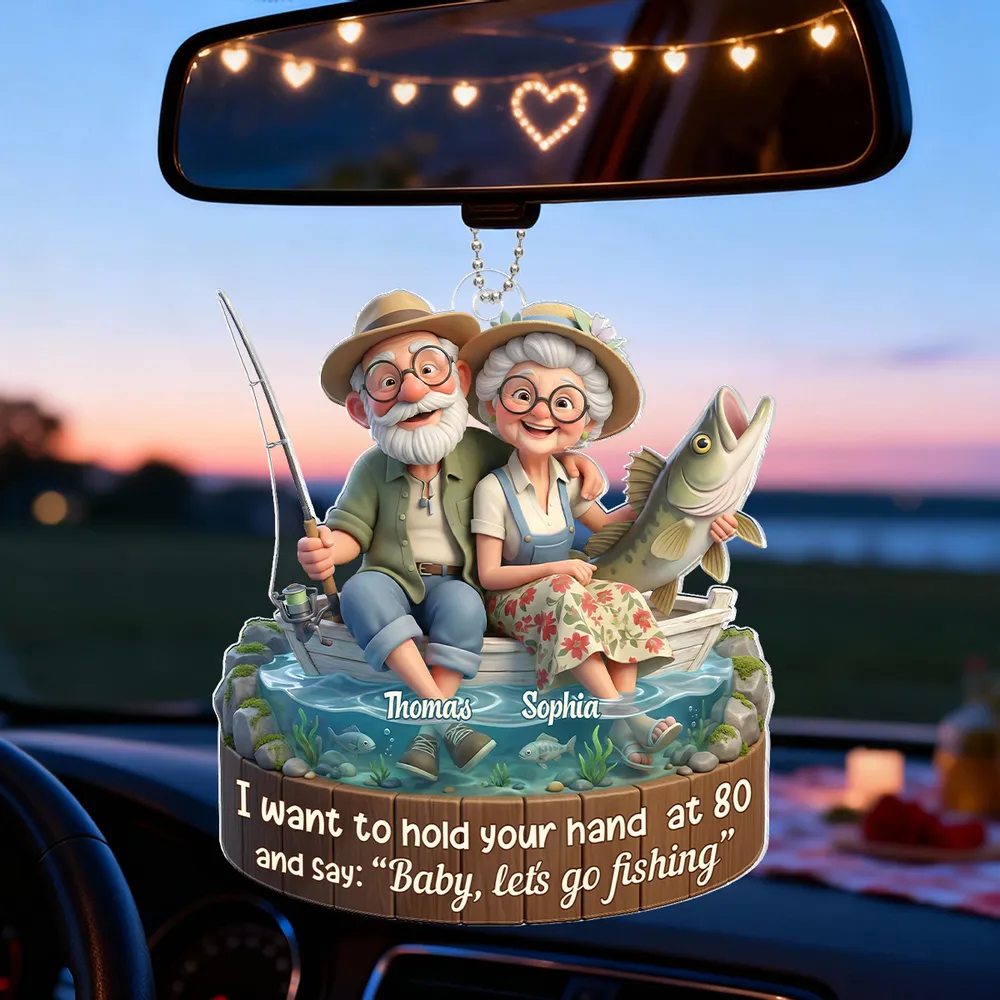 Acrylic Ornament Personalized Sweet Fishing Date Scene Heartwarming Holiday Decor Unique Creative Gift for Couples - Image 2