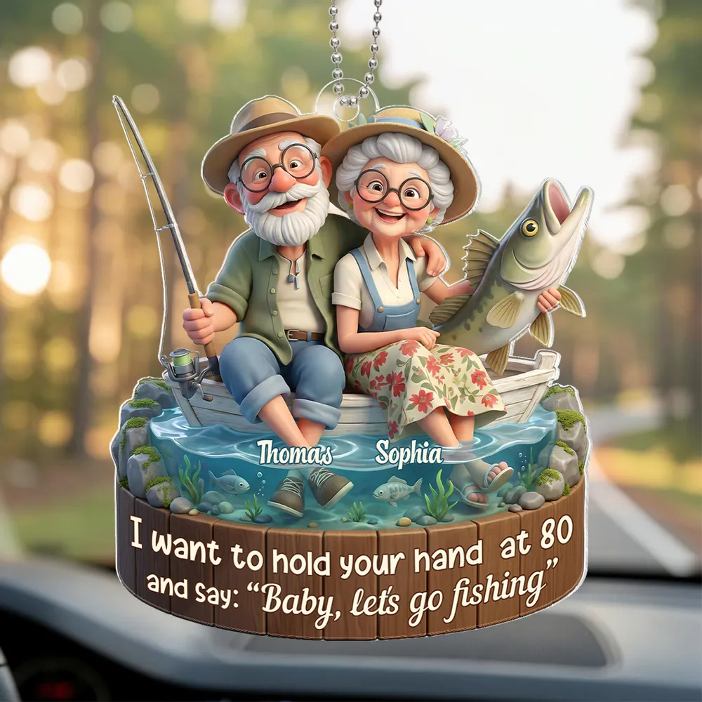 Acrylic Ornament Personalized Sweet Fishing Date Scene Heartwarming Holiday Decor Unique Creative Gift for Couples - Image 5