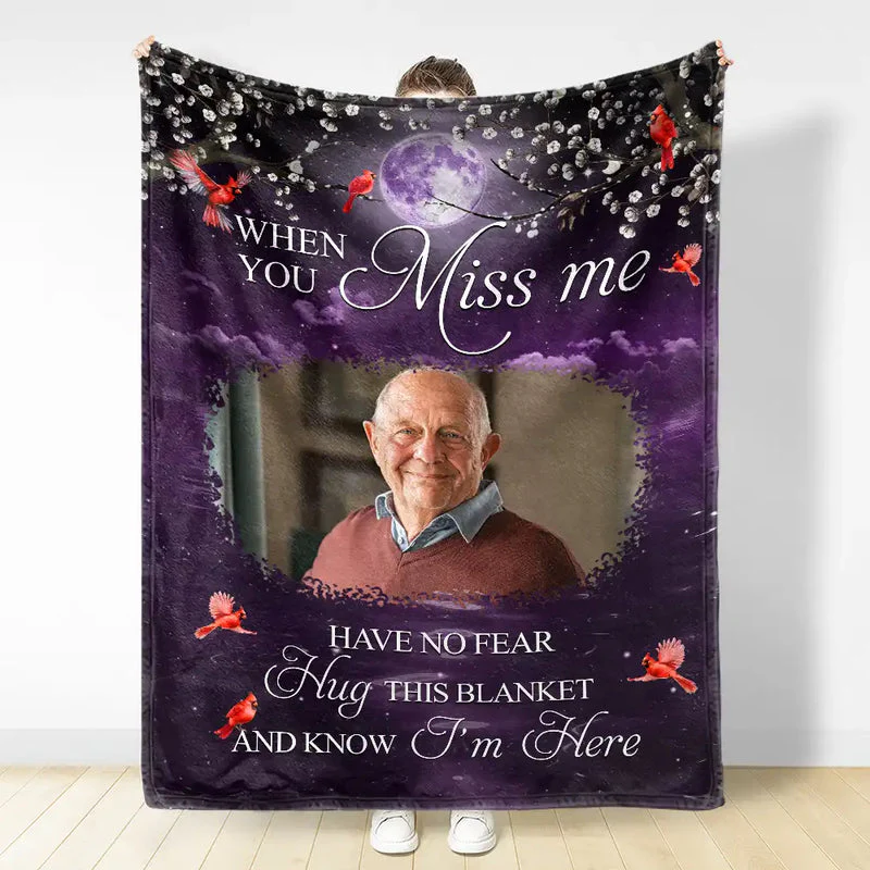 Custom Photo Fleece Blanket A Hug From Heaven When You Really Miss Me Comforting Remembrance Gift - Image 3