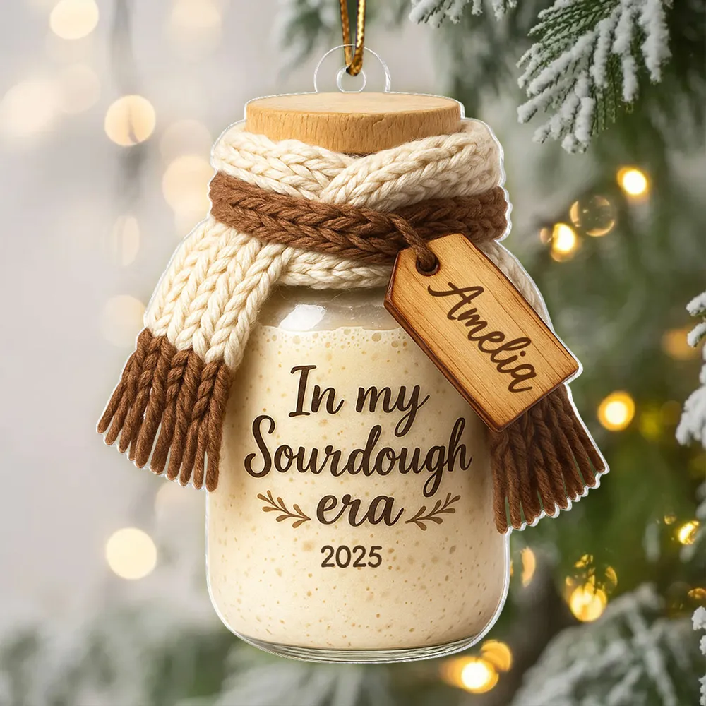 Personalized Acrylic Ornament In My Sourdough Era Cute Jar Design Christmas Tree Decor Unique Gift for Bakers - Image 9