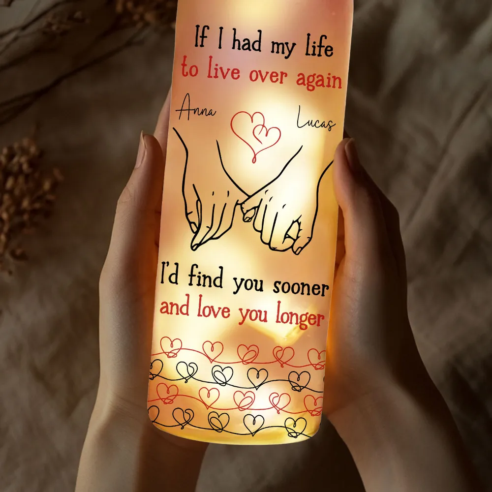 Personalized Bottle Lamp with Holding Hands Love Quote, Warm Glow Bedroom Decor, Unique Romantic Gift for Couple - Image 3