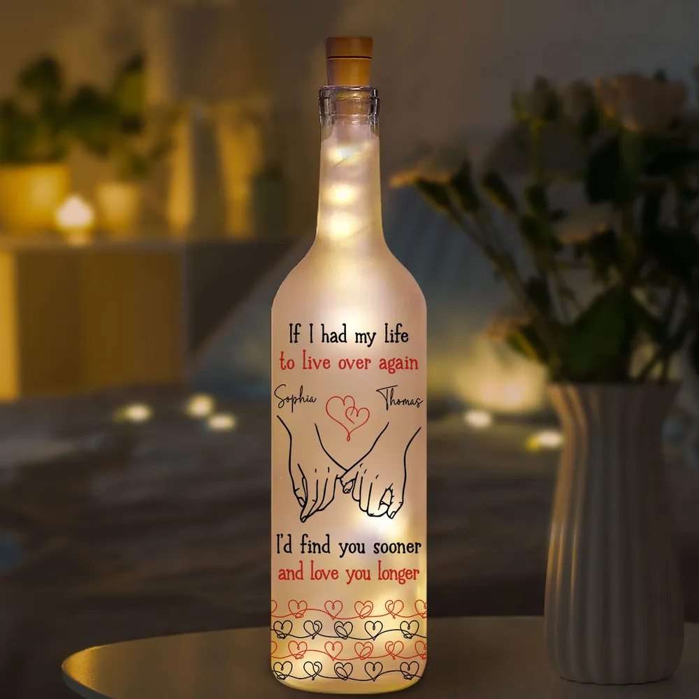 Personalized Bottle Lamp with Holding Hands Love Quote, Warm Glow Bedroom Decor, Unique Romantic Gift for Couple - Image 5