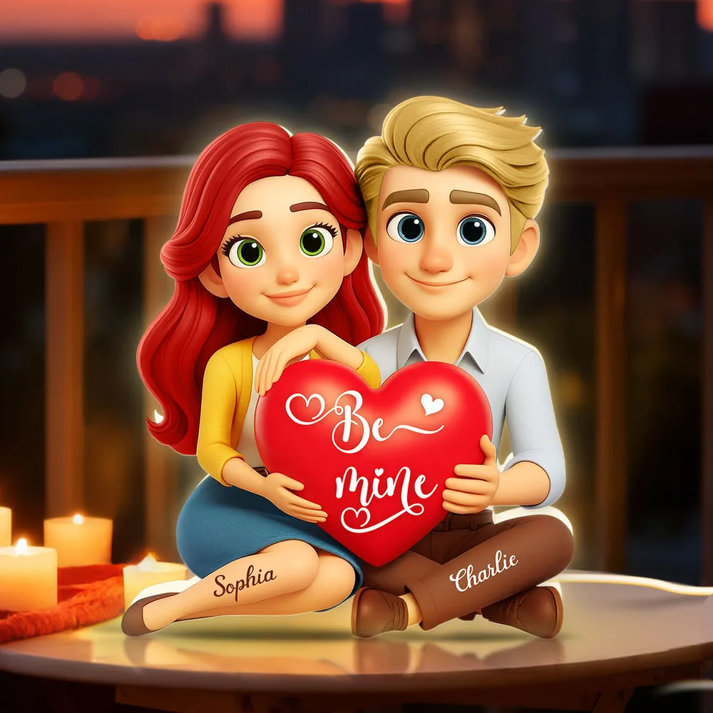 Custom Acrylic Light Box Night City Couple Sitting with Heart - Sweet You & Me Keepsake, Warm Light Gift for Couples - Image 5